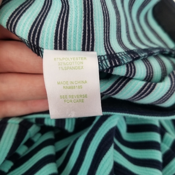 Lilly Pulitzer Charlene Dress Tropez Blue Ottoman Stripe 3/4 Sleeves Size S - Picture 3 of 14